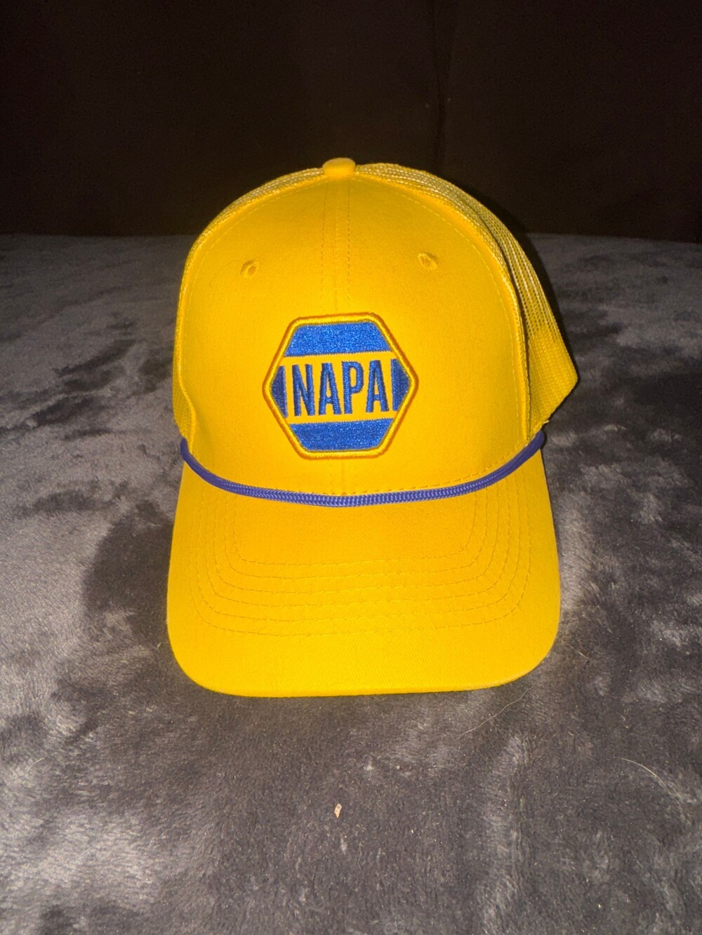 NAPA Trucker Hat Yellow Mesh Adjustable Velcro Baseball Cap